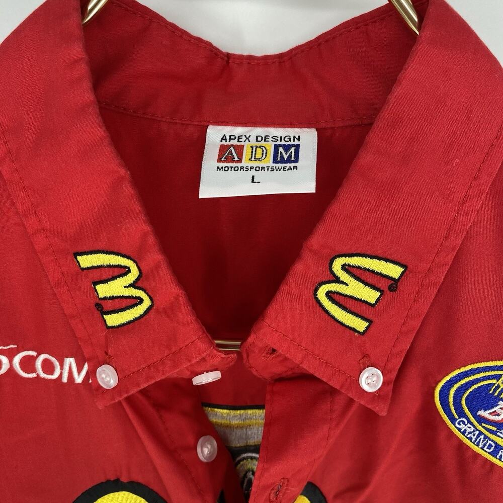 Vintage McDonalds NASCAR Racing Team Shirt Andy Houston Signed Mens L - Picture 7 of 9